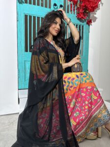 ⁦Chiffon abaya⁩ - الصورة ⁦3⁩