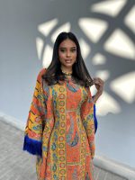 ⁦Indian silk - Orange⁩ - الصورة ⁦3⁩