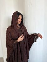 Brown lace & swarovski